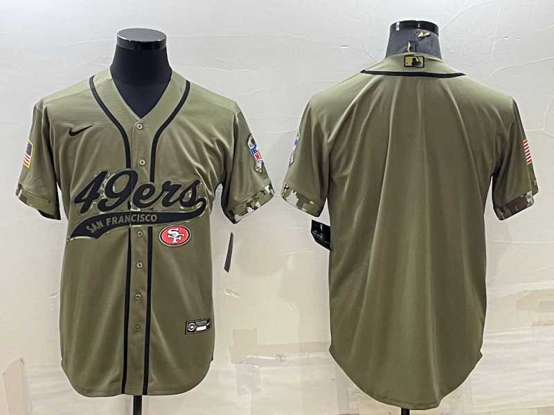 Men%27s San Francisco 49ers Blank Olive Salute to Service Cool Base Stitched Baseball Jersey->seattle seahawks->NFL Jersey